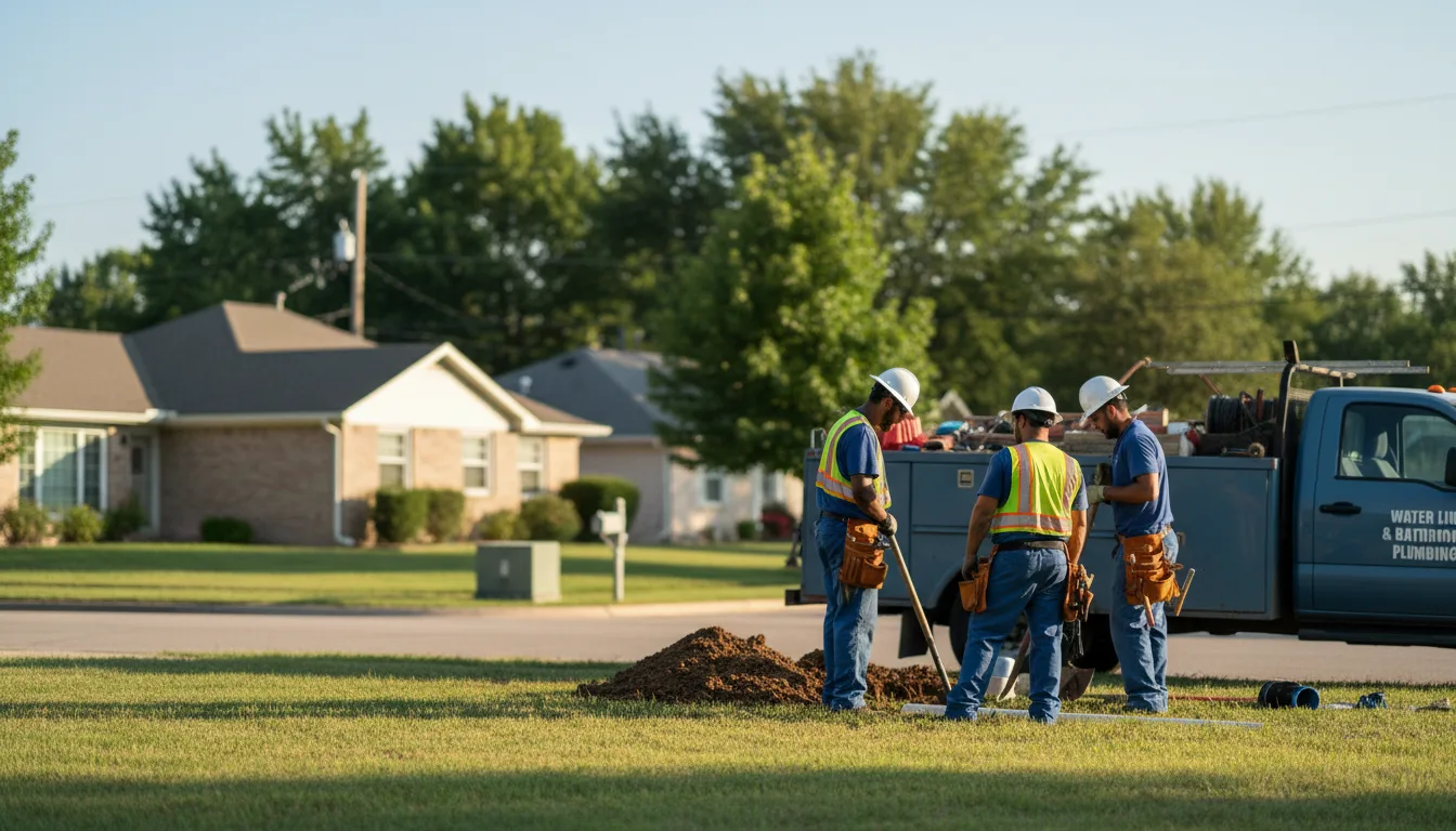 Residential water line and bathroom plumbing service in Wing, AL